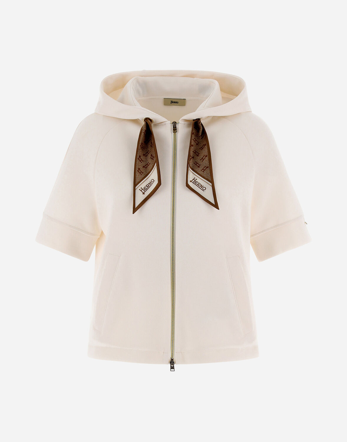 Herno Yoga Cape With Scarf In White