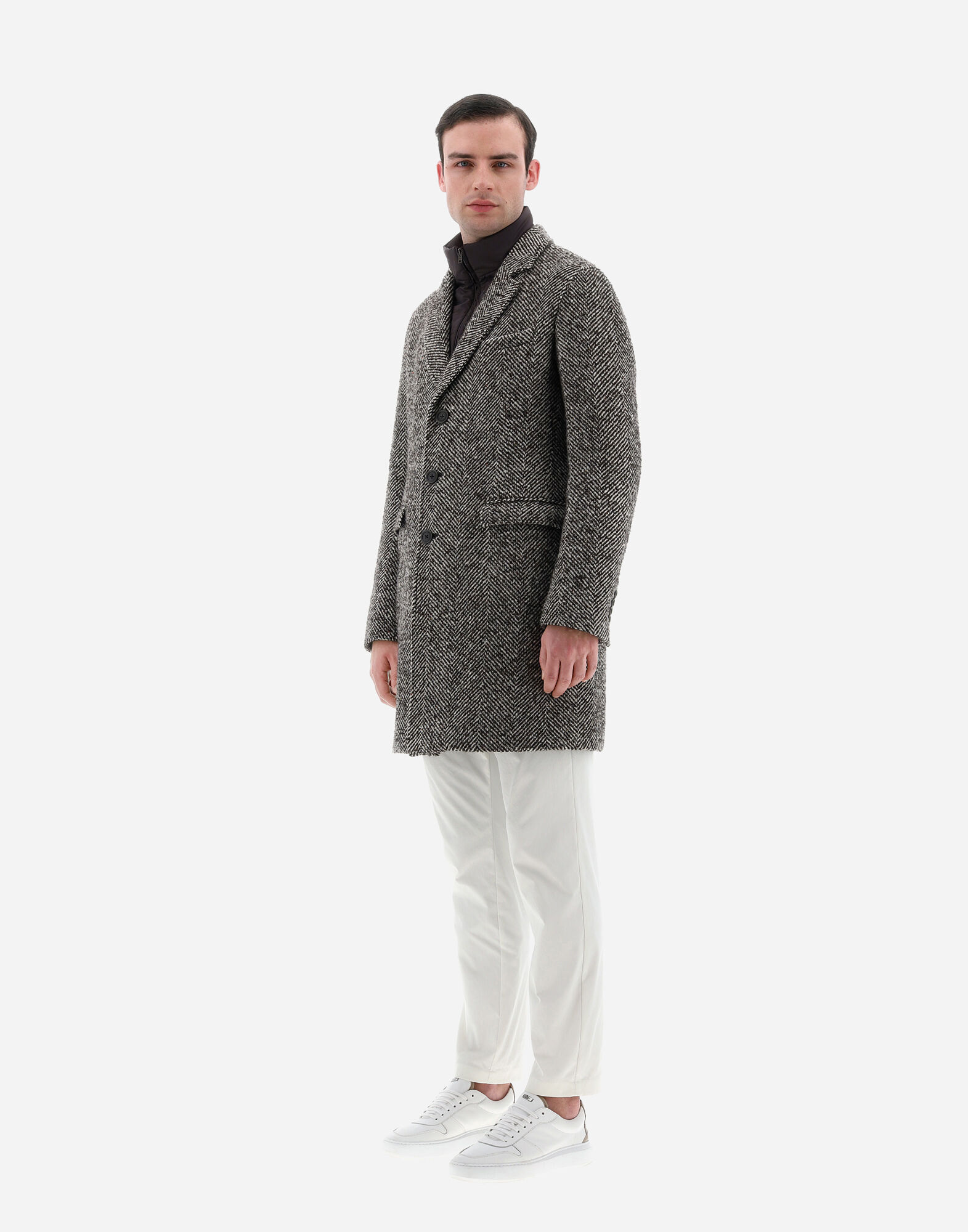 Herno online herringbone overcoat