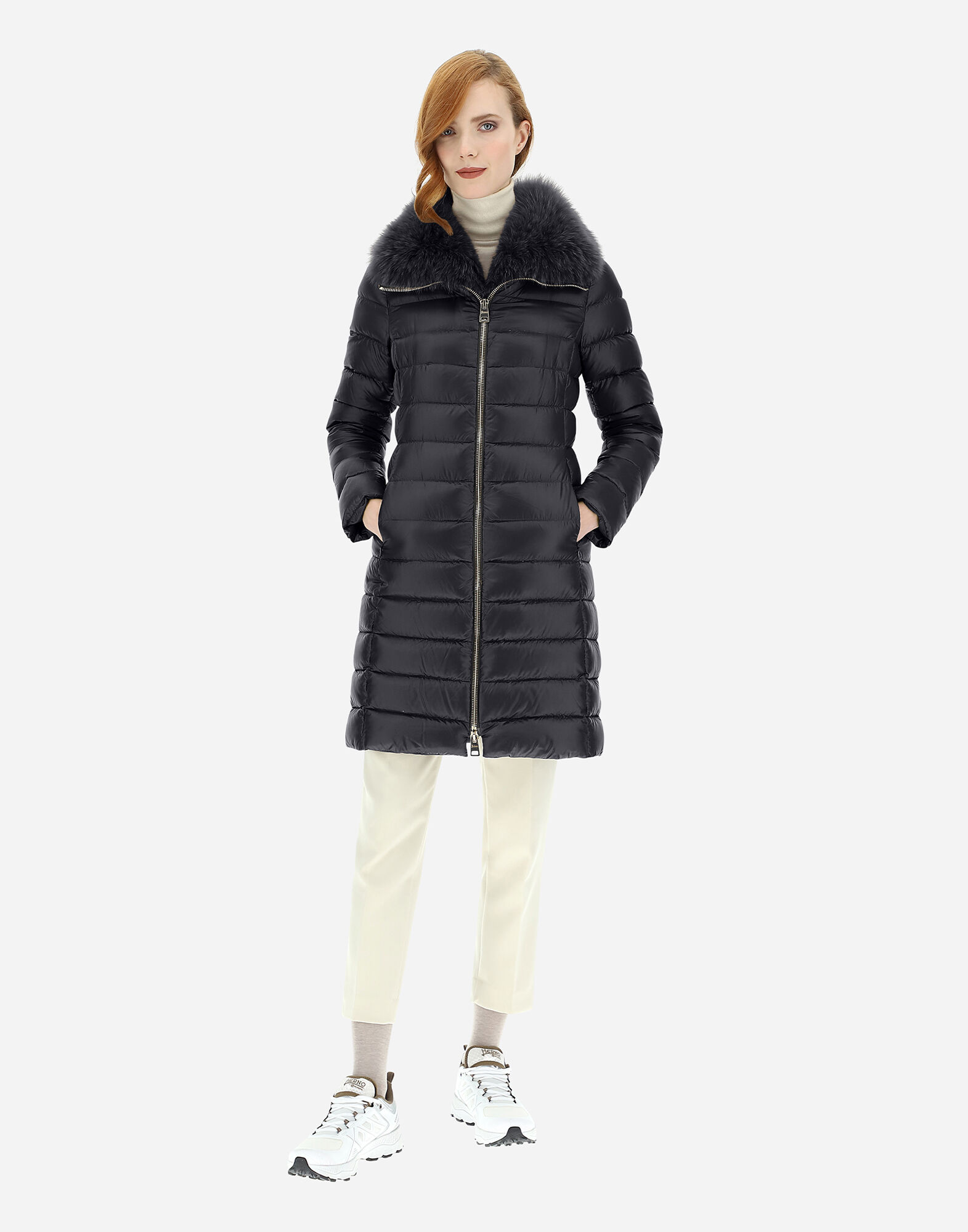【送料&関税込】Herno Elisa Long Ecofur Taupejacket ELISA