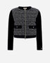 Herno GLAM TWEED AND KNIT PLANE BOMBER JACKET Black MP000137D131749300