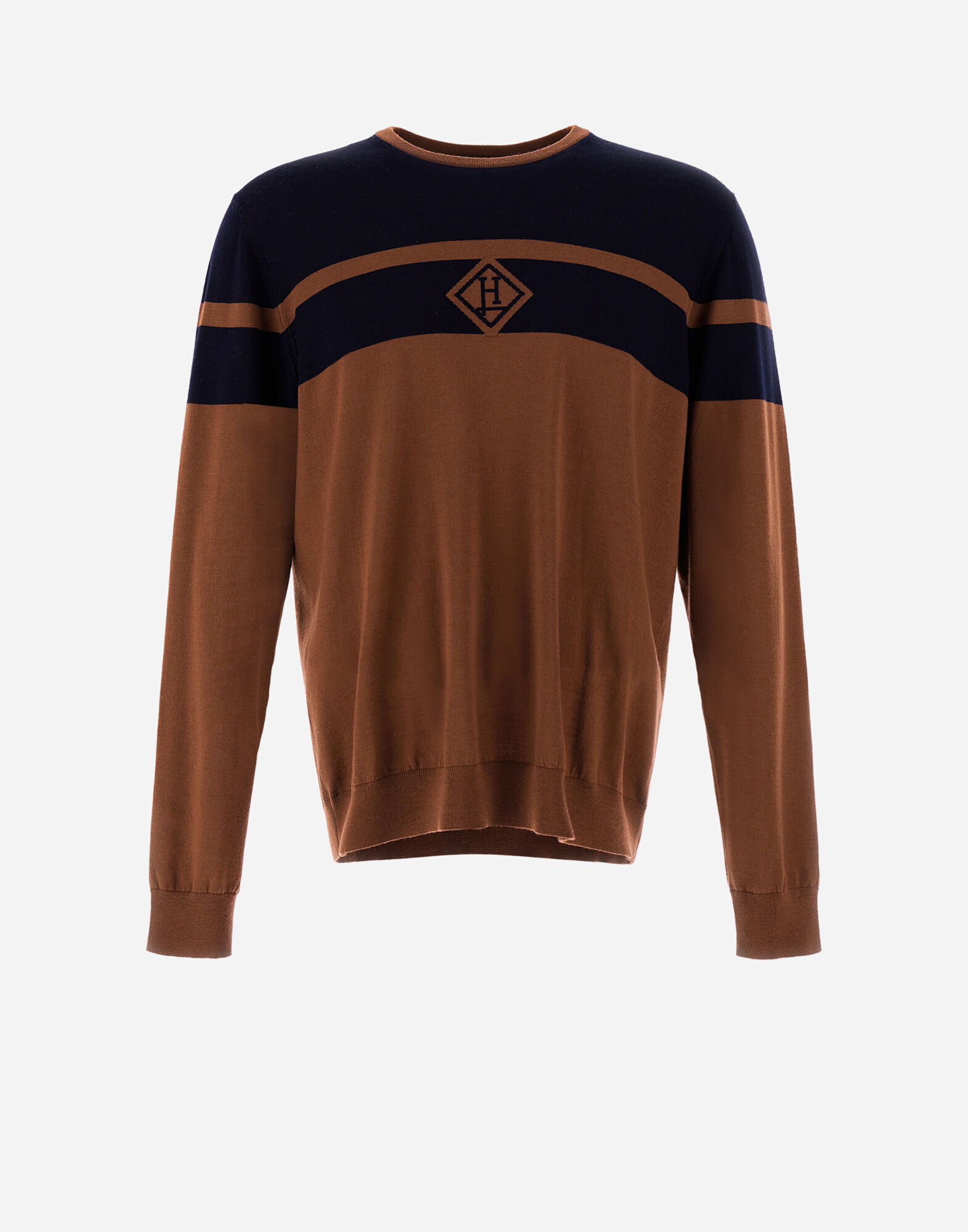 BRUSHED WOOL SWEATER in Camel Herno