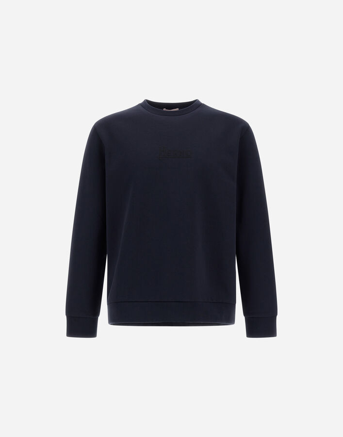 Herno RESORT SWEATSHIRT IN COTTON Navy Blue JG00049UR521139200