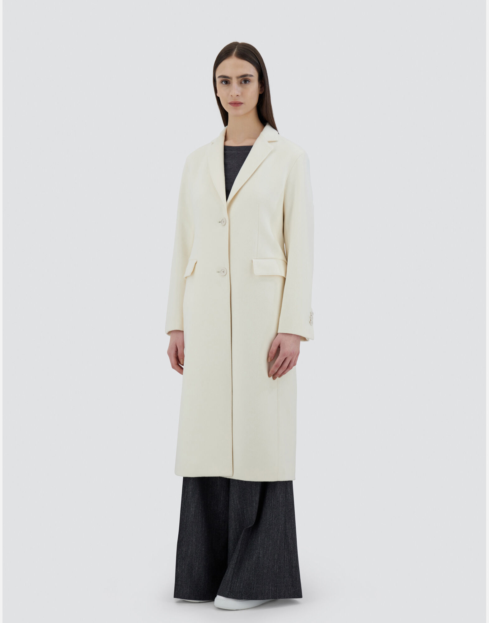 COAT IN LUXURY WOOL in White for Women Herno