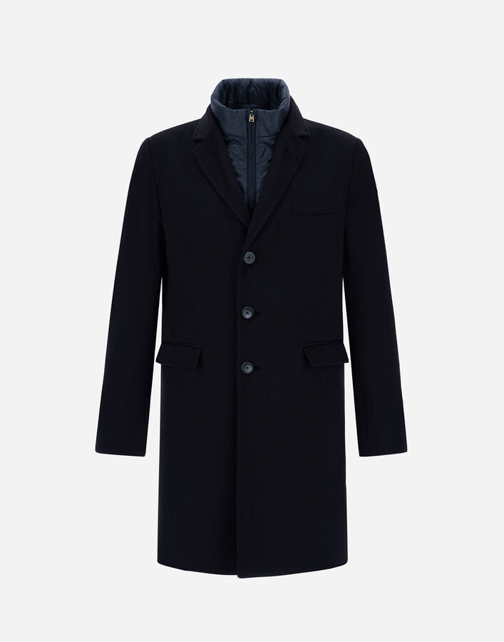 Herno COAT IN PURE CASHMERE AND LINEN VELVET Dark Blue CA000212U381269290