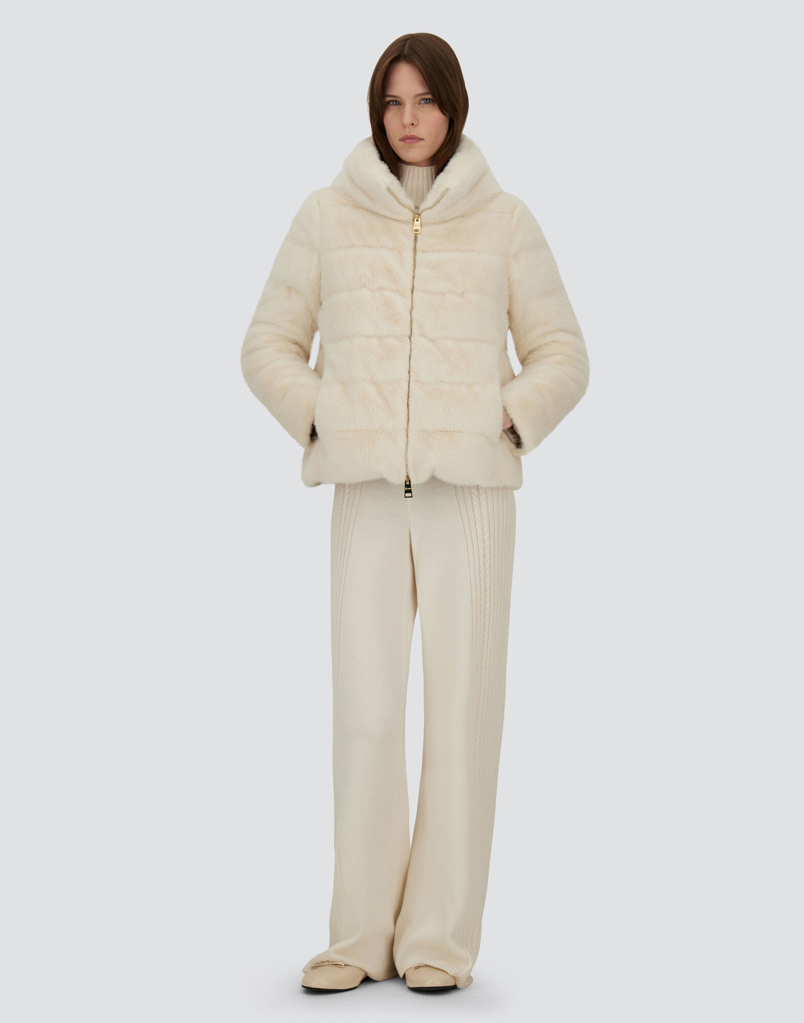 レディース CAPPA IN LADY ALTERNATIVE FUR ホワイト | Herno