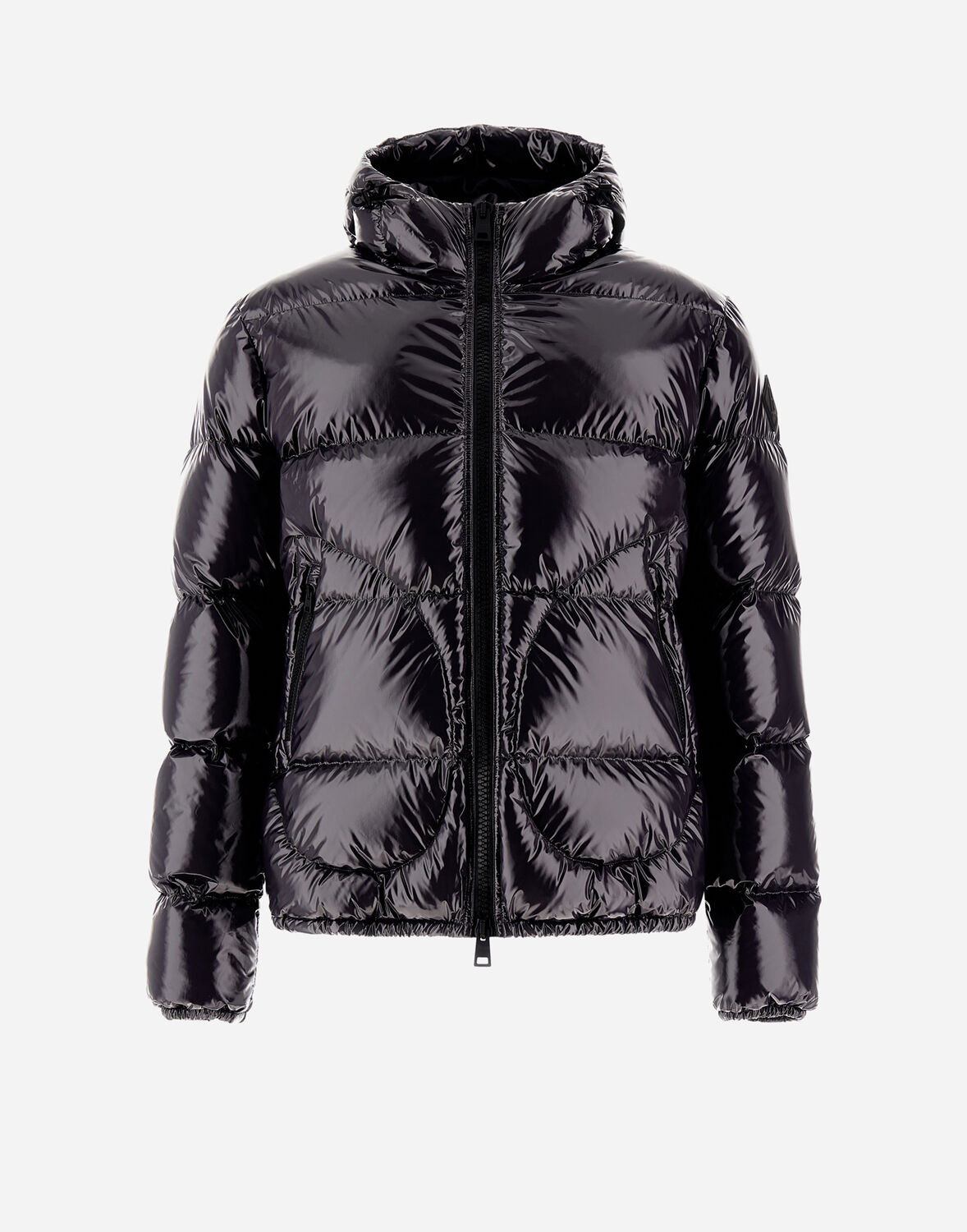 Herno Quilted Down Jacket With Double Zipper In Iron