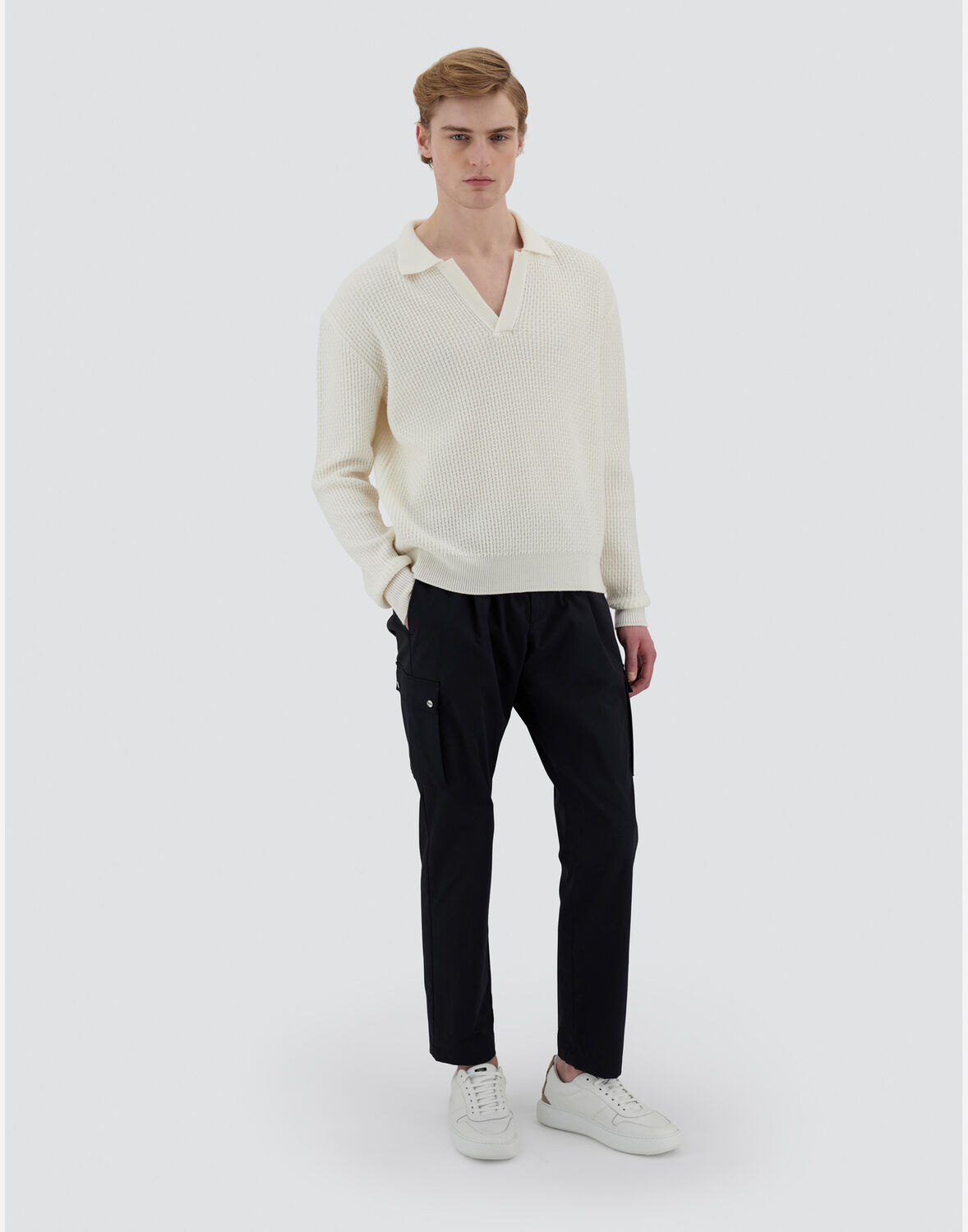Herno エンドレスオペレーテッドウール Resort ポロシャツ In White