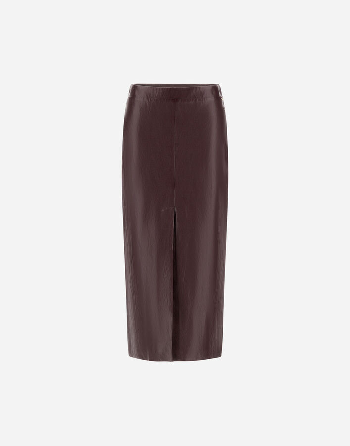 Herno LEATHER-EFFECT SKIRT Bordeaux GN000121D129286715