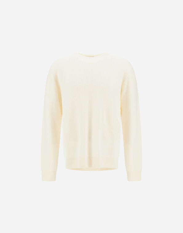 Herno SWEATER IN RIBBED WOOL CASHMERE White MG000175U702701000