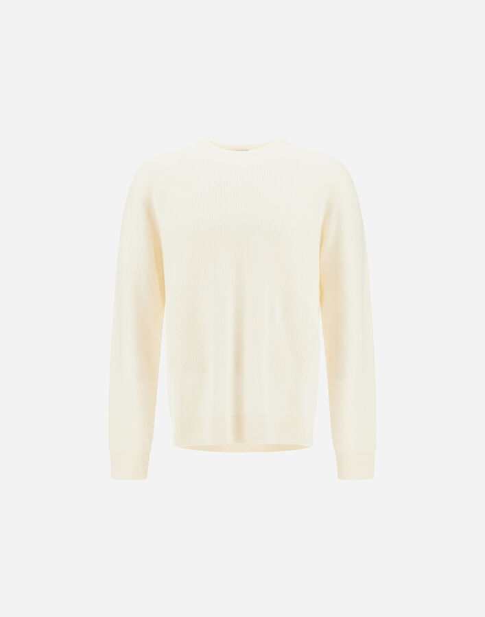 Herno SWEATER IN RIBBED WOOL CASHMERE White MG000175U702701000