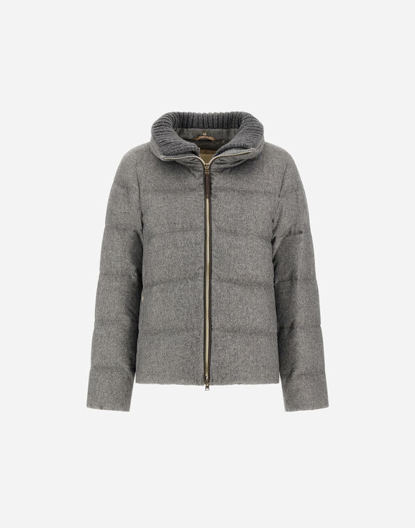 Herno JACKET IN CASHMERE, SILK AND MONOGRAM Grey PI002151D38087M019430