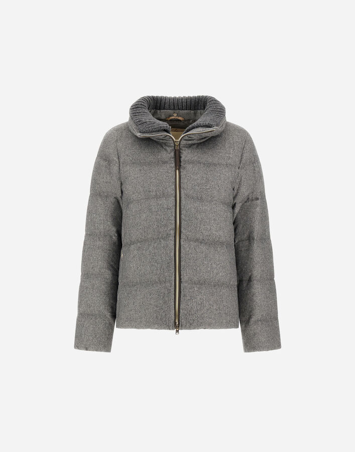 Herno JACKET IN CASHMERE, SILK AND MONOGRAM Grey PI002151D38087M019430