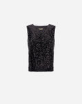 Herno TOP IN SEQUIN MESH AND STRUCTURED NYLON Black BL000024D127059300