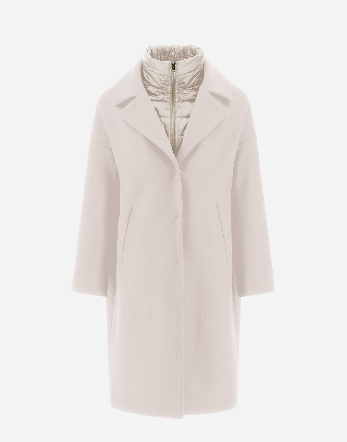 HERNO COAT IN ECOWOOL AND NYLON ULTRALIGHT 