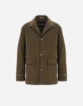 Herno SHACKET IN STRETCH COTTON VELVET AND MONOGRAM Olive Green GI000551U13268S7780