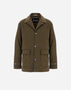 Herno SHACKET IN STRETCH COTTON VELVET AND MONOGRAM Olive Green GI000551U13268S7780