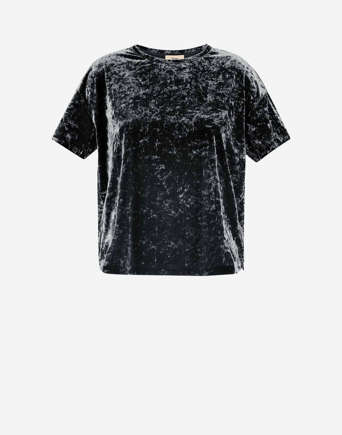 Herno マーブルベルベット Tシャツ In Iron