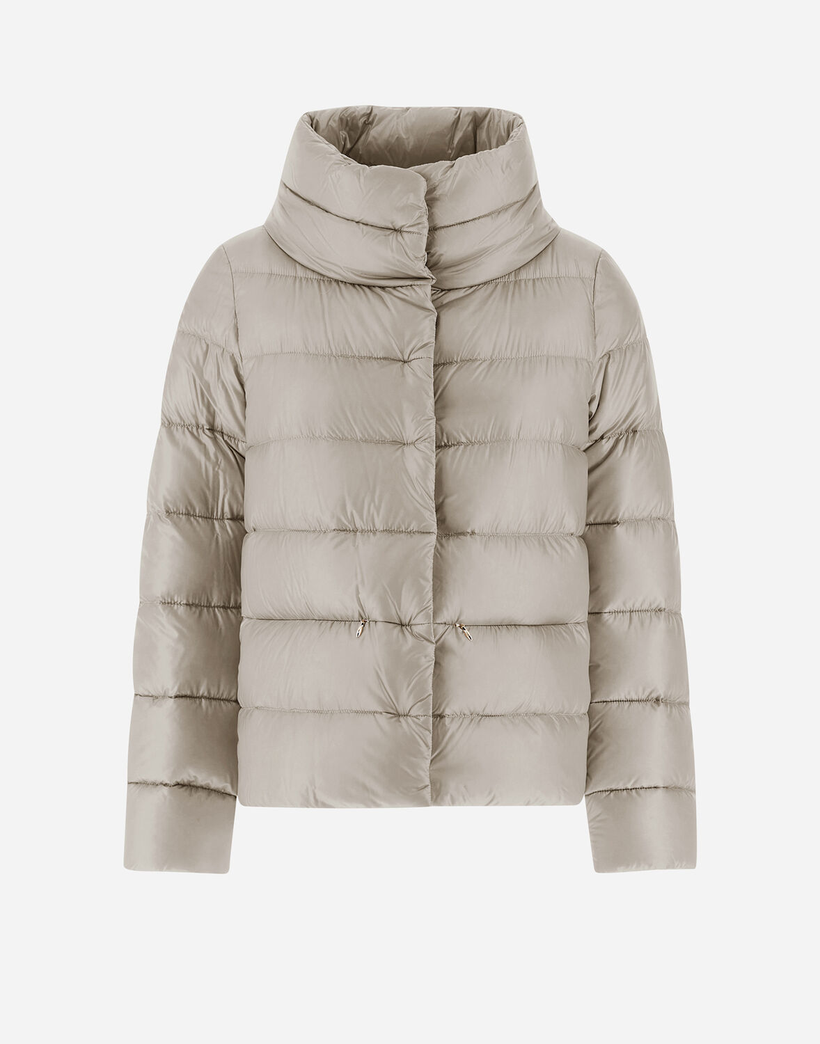 Herno Down Jacket In Nylon And Eco-fur In Chantilly
