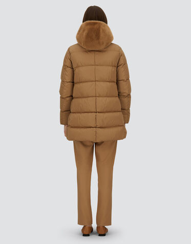 メゾピアノ新品タグ付きはっ水 安けりゃ フェイクファー衿つきロング  