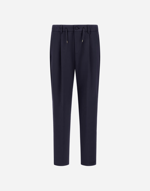 Herno TROUSERS IN COTTON-EFFECT STRETCH FABRIC Navy Blue PT000236U129059200
