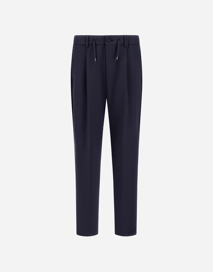 Herno TROUSERS IN COTTON-EFFECT STRETCH FABRIC Navy Blue PT000236U129059200