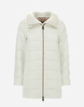 Herno A-SHAPE CASHMERE SILK WITH KNITTED COLLAR Ivory PI0379D38087M071200