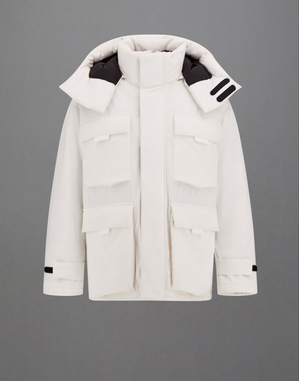 Herno LAMINAR SHORT PARKA IN STRETCH DOWN White PI00395UL128981006