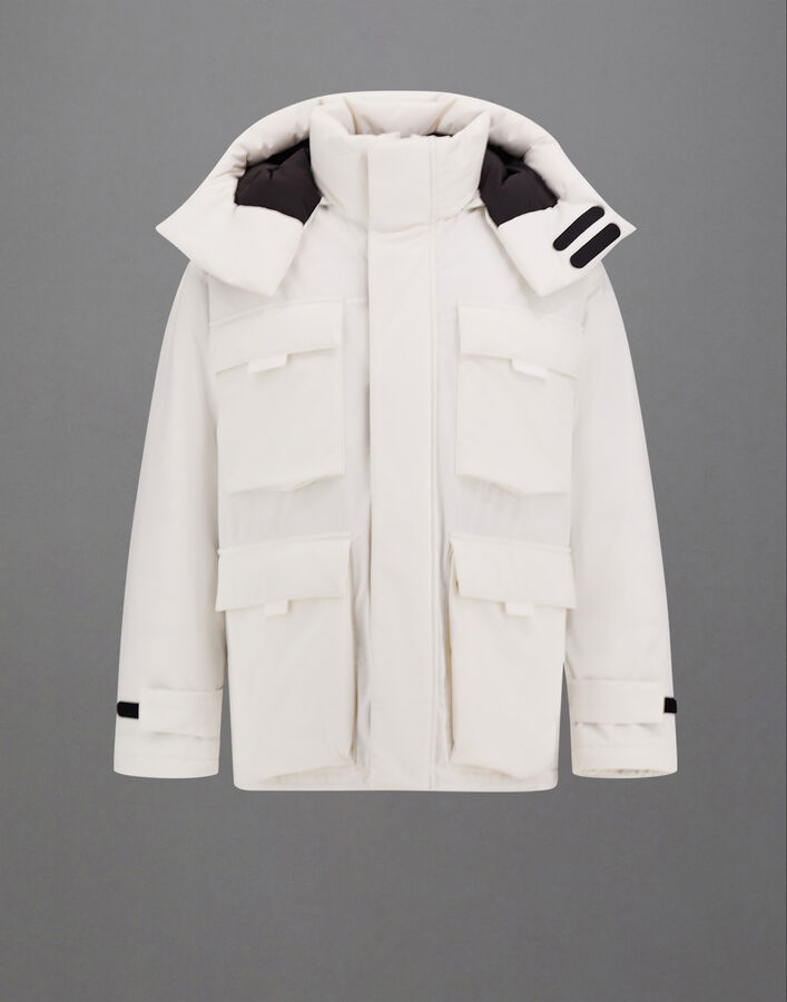Herno LAMINAR SHORT PARKA IN STRETCH DOWN White PI00395UL128981006
