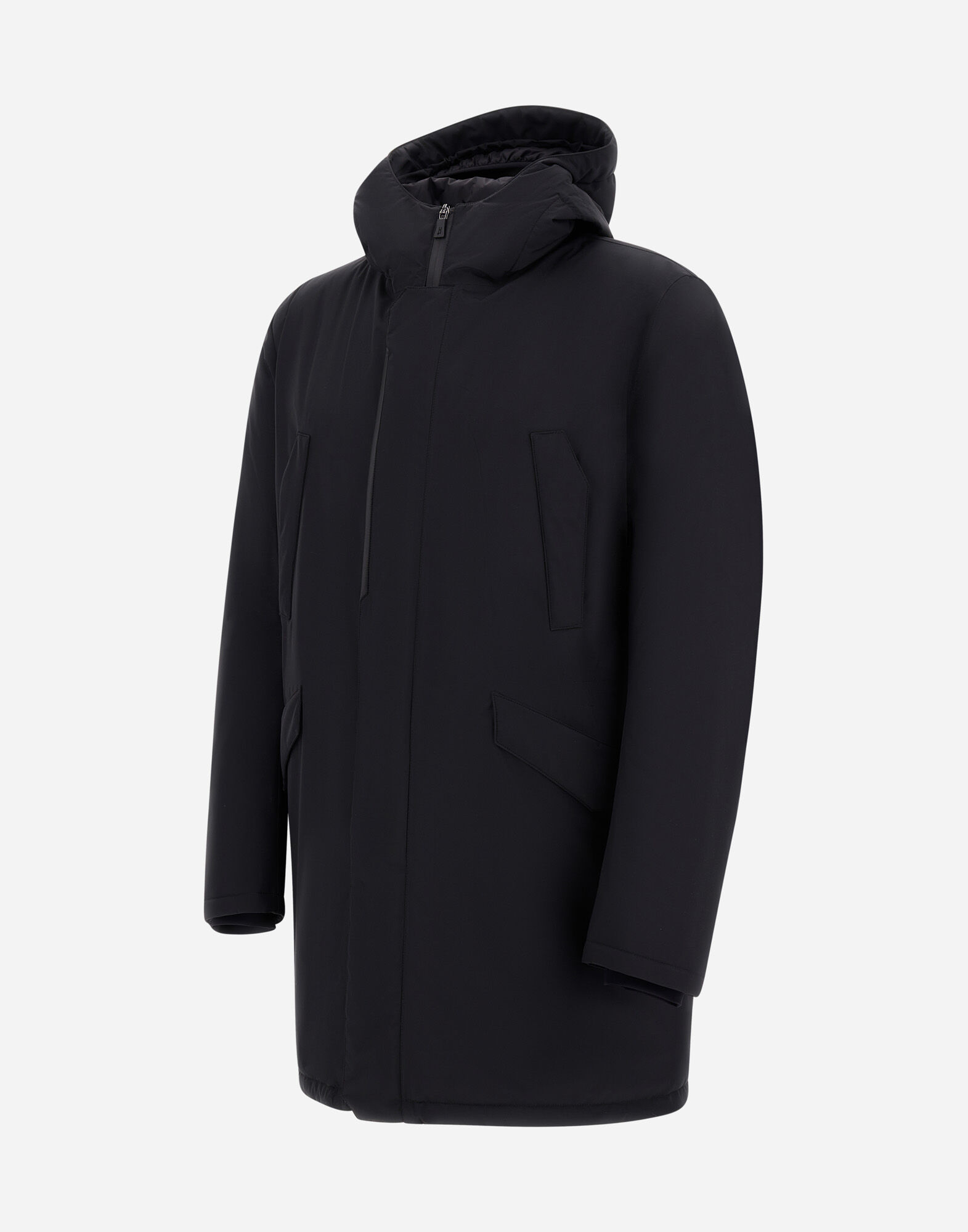 メンズ LONG PARKA IN 2-LAYER WINDSTOPPER ブラック | Herno® (ヘルノ)