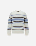 Herno SWEATSHIRT IN STRIPE COTTON SWEATER White/Light Blue JG000228U540101090