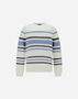 Herno SWEATSHIRT IN STRIPE COTTON SWEATER White/Light Blue JG000228U540101090