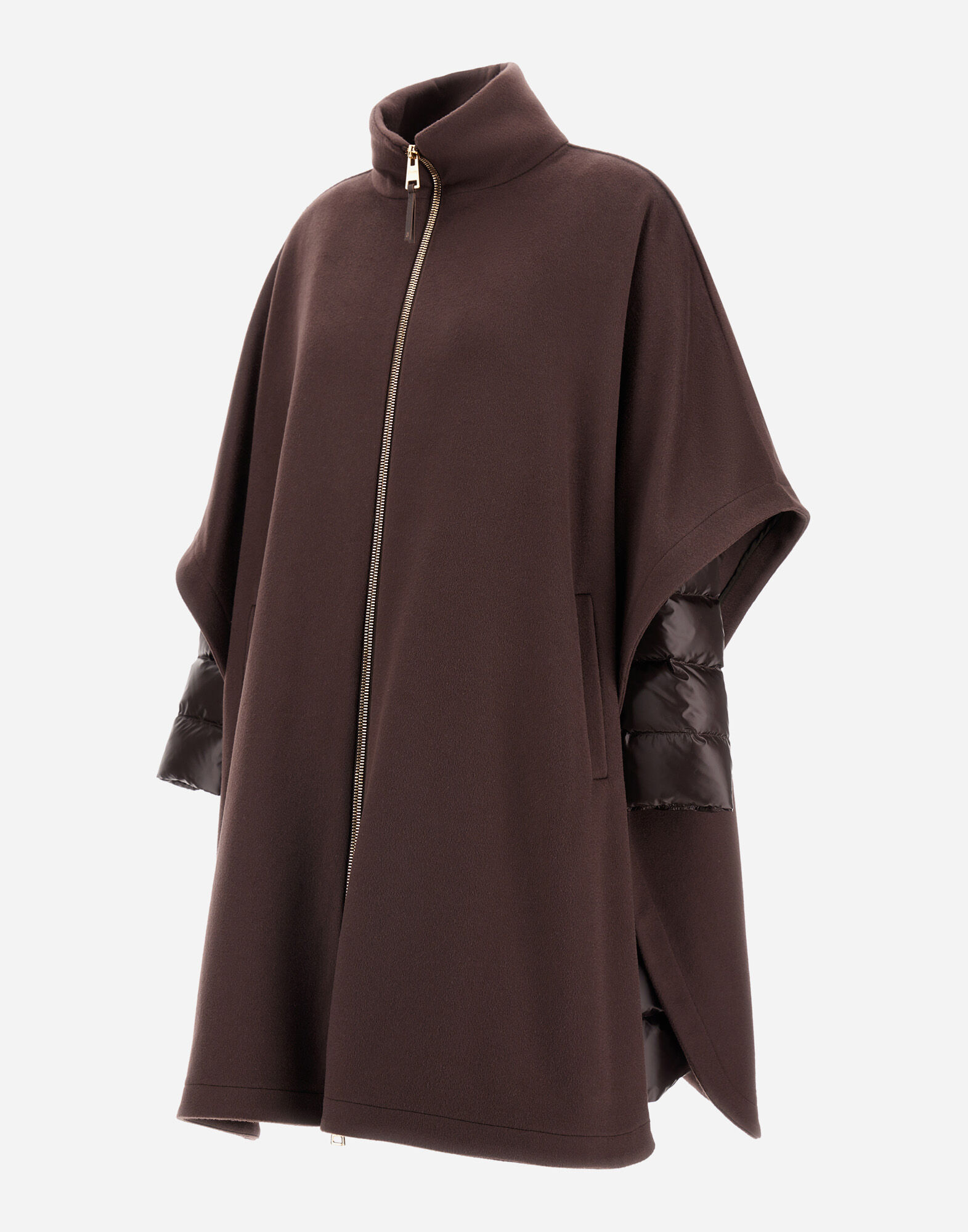 レディース PONCHO IN LUXURY WOOL AND NYLON ULTRALIGHT ダーク