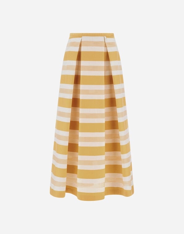Herno SKIRT IN BOLD STRIPED COTTON Yellow/White GN000111D132873411