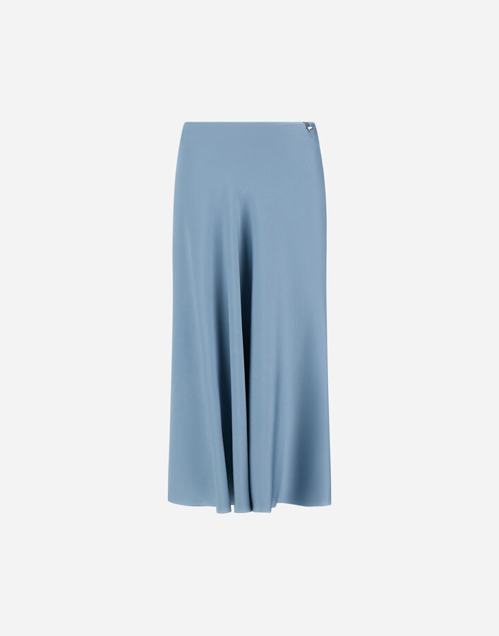 Herno RESORT SKIRT IN ENVERS SATIN Midnight Teal GN00011DR127279123