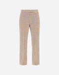 Herno WOOL COTTON PIED DE POULE TROUSERS Camel/Cream PT000152D334642111