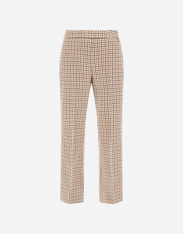 TROUSERS IN HOUNDSTOOTH WOOL AND COTTON Herno Herno TROUSERS IN HOUNDSTOOTH WOOL AND COTTON Camel/Cream PT000152D334642111