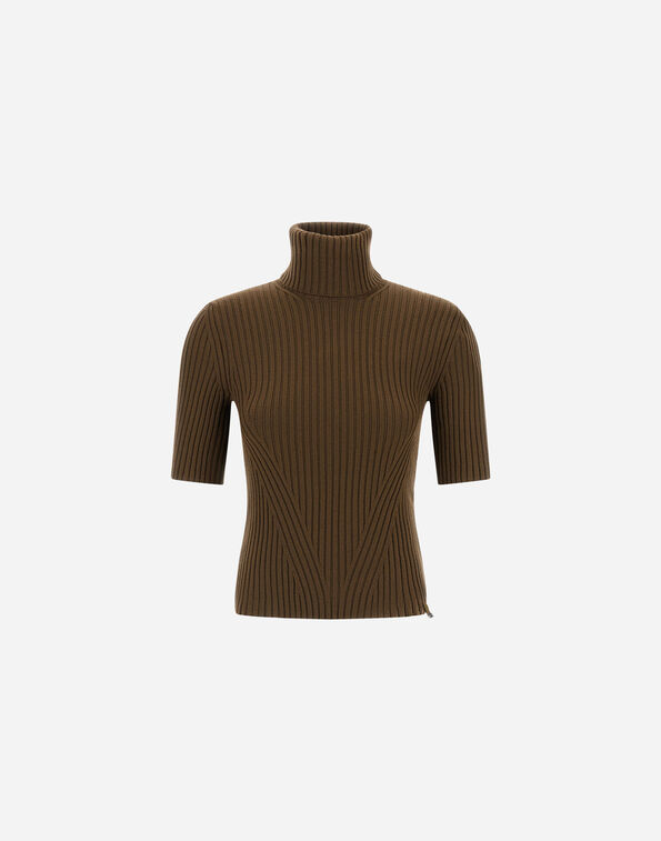Herno RIBBED WOOL TURTLENECK Green ML000085D703877770