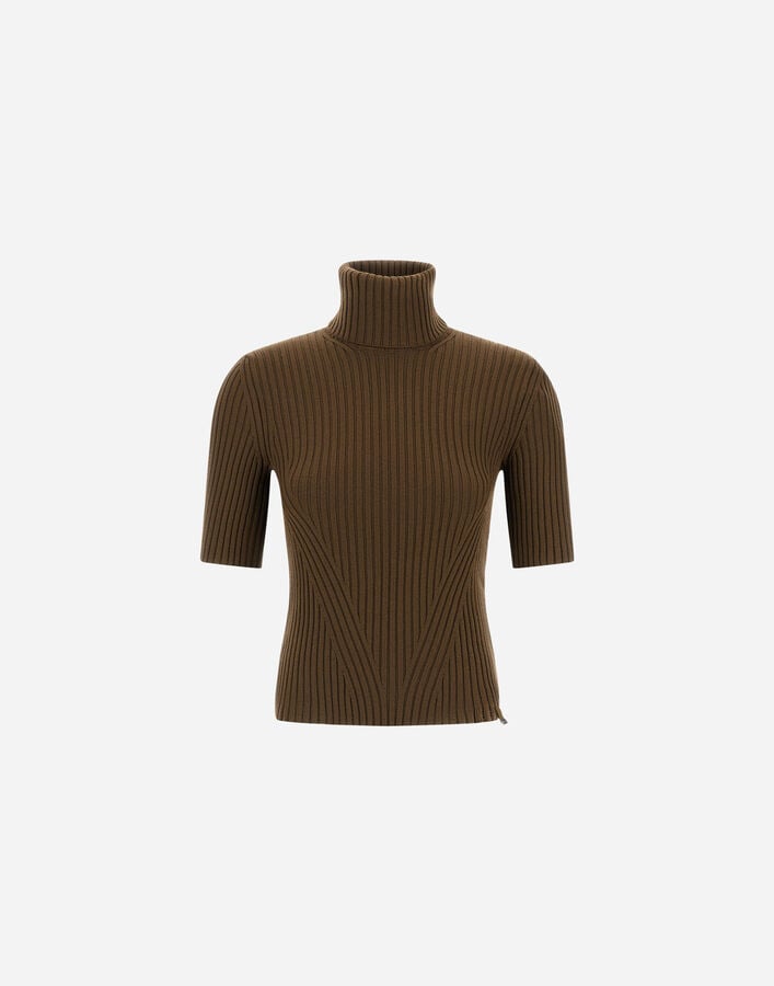 Herno RIBBED WOOL TURTLENECK Green ML000085D703877770