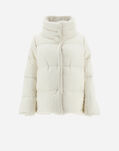 Herno CASHMERE, SILK AND LADY FAUX FUR CAPE Ivory PI001802D380871200