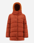 Herno SATIN AND LADY FAUX FUR A-LINE JACKET Orange PI001753D121705880