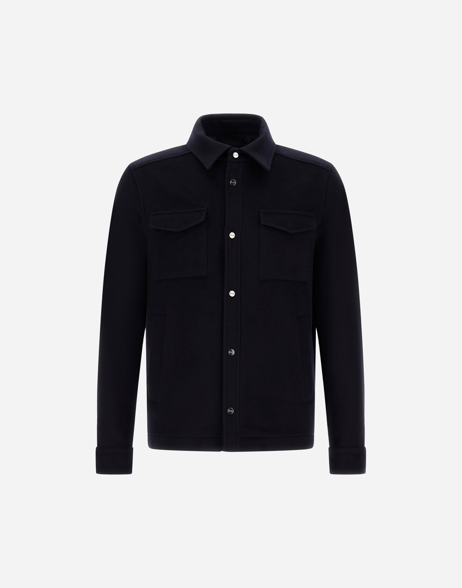 ヘルノ HERNO クレープフルイドシャツ カジュアルシャツ 長袖 48