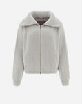 Herno RESORT BOMBER JACKET IN ETERNITY BRIOCHE KNIT Mastic - Dove Grey MC00017DR710151320