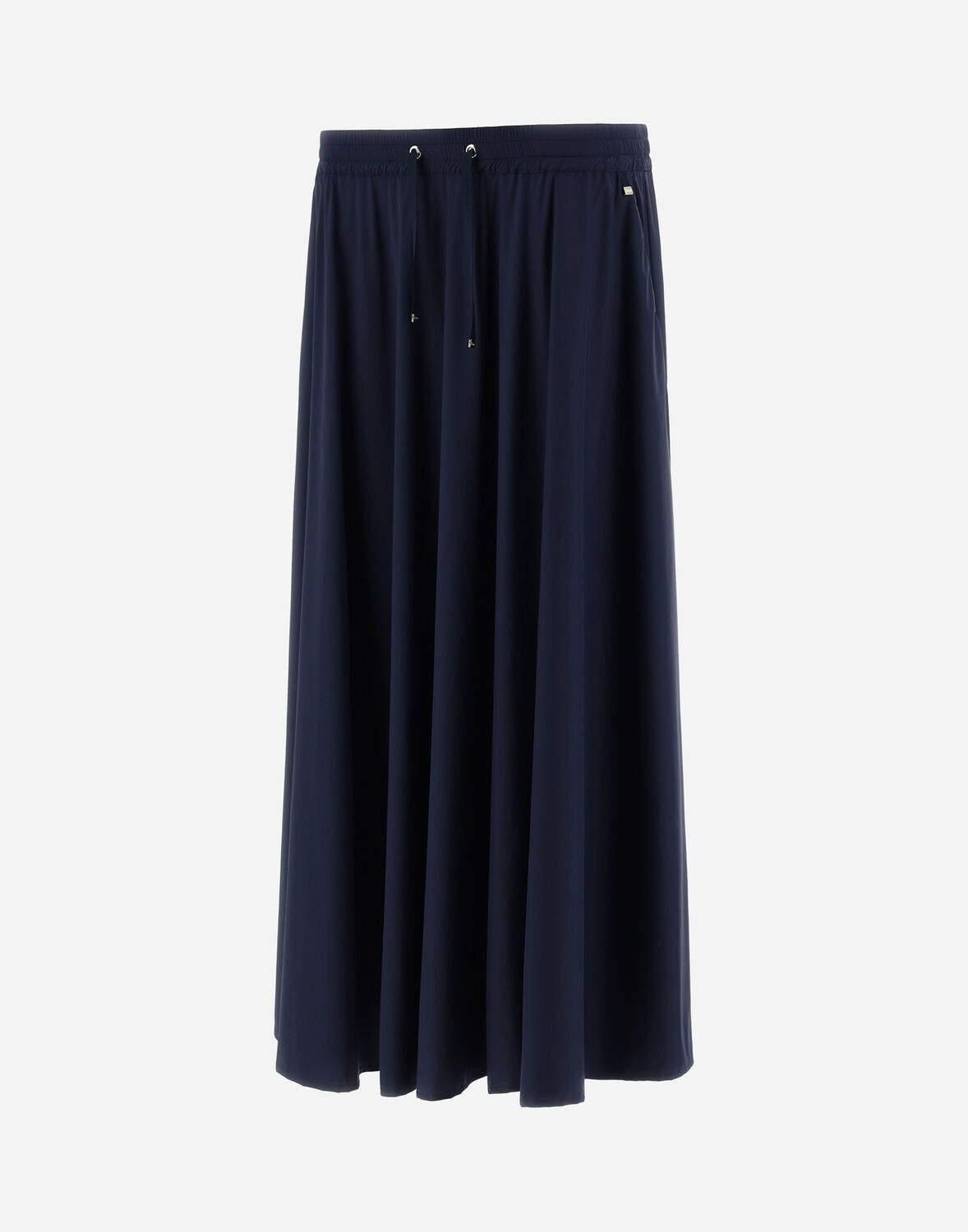 Herno Women Black Skirt With Elastic Drawstring Waist In Tech Fabric Stretch Woman
