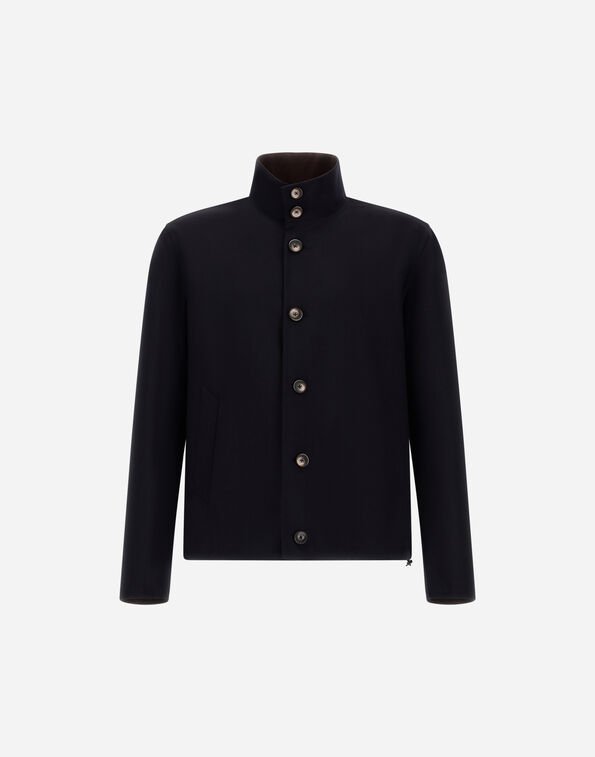 Herno JACKET IN DOUBLE LIGHT STRETCH WOOLY Blue/Brown GI000632U12861S9288