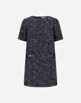 Herno DRESS IN OPERATED TWEED AND NYLON ULTRALIGHT Blue/Beige AB000046D127539221