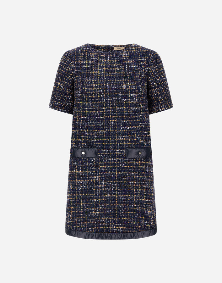 Herno DRESS IN OPERATED TWEED AND NYLON ULTRALIGHT Blue/Beige AB000046D127539221