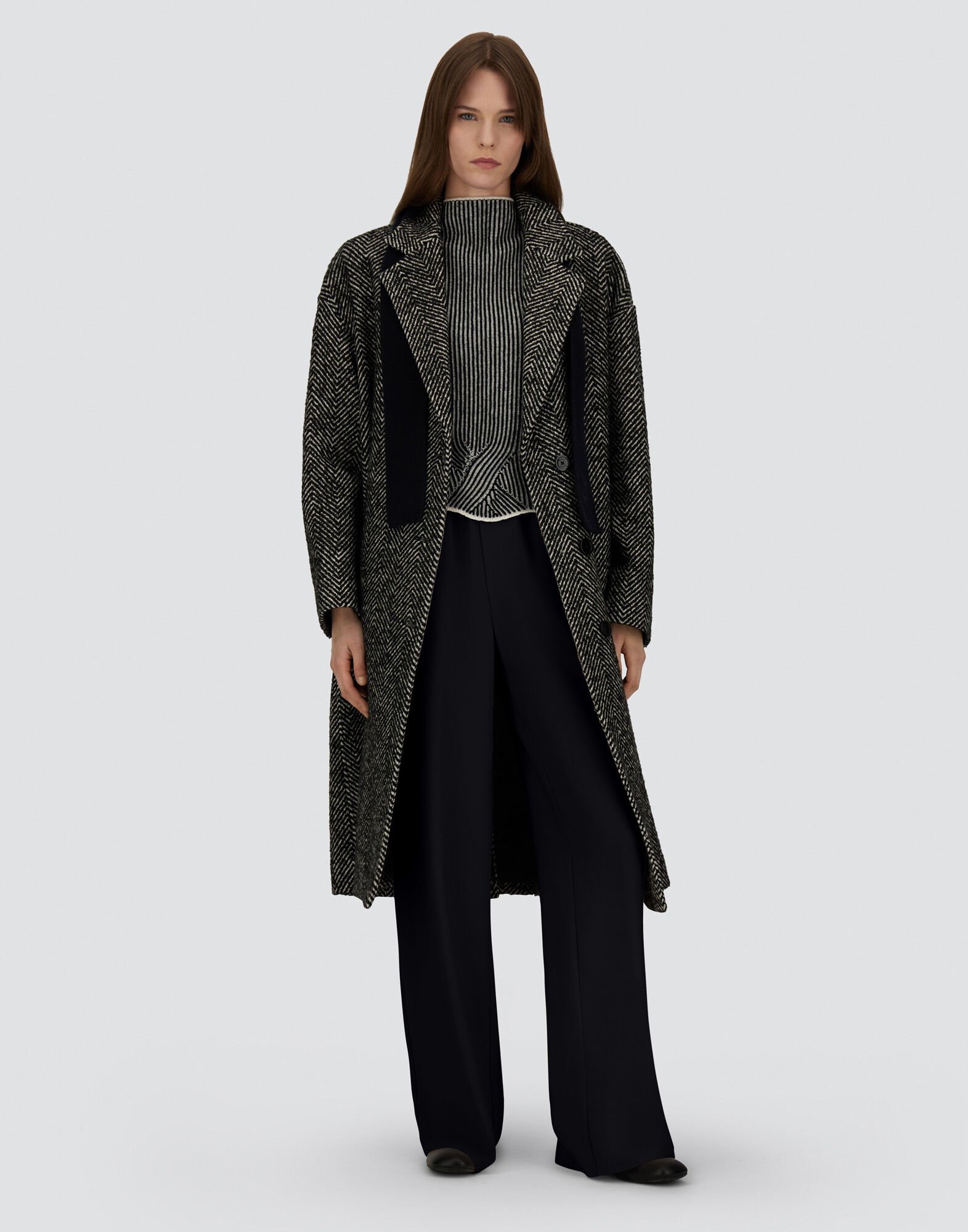 レディース ツートーンヴァニセウール ベスト ホワイト/ブラック