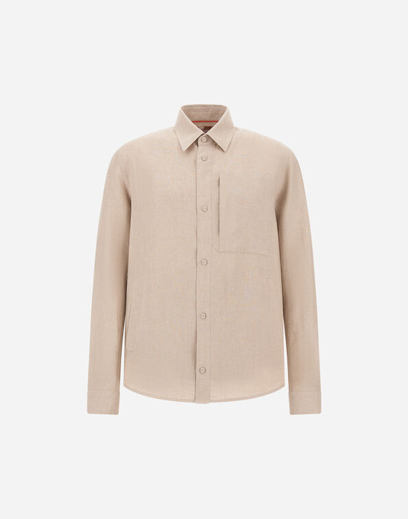 Herno RESORT OVERSHIRT IN FADE-EFFECT LINEN WITH TROPICAL PRINT Chantilly GI00119UR17105Z1986