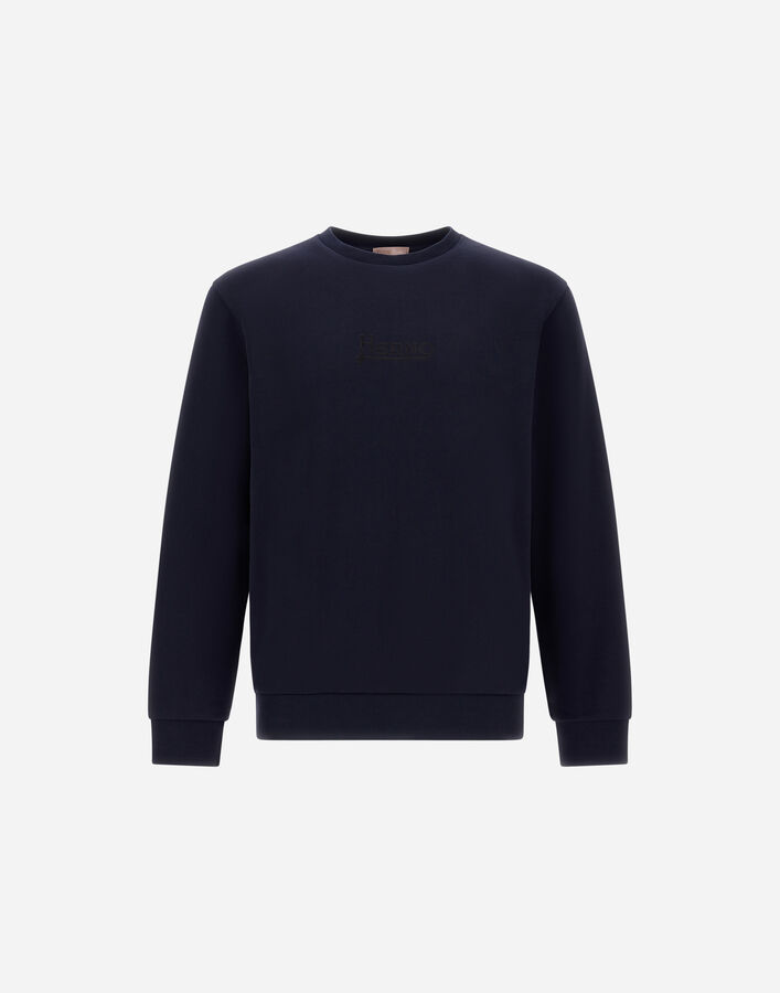 Herno RESORT SWEATSHIRT IN COTTON FLEECE Navy Blue JG00049UR521139200