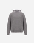 Herno RESORT SWEATER IN DOUBLE COTTON KNIT AND TRAVEL NYLON PONENTE Grey MG00027UR721119430